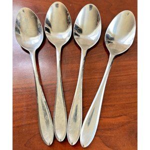 Hampton Silversmiths Stainless Steel Flatware Dinner Spoons 8" Set of 4